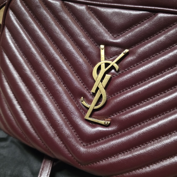Saint Laurent Burgundy Quilted Crossbody Bag - Picture 7 of 9